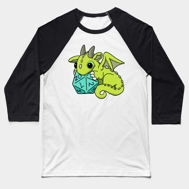 Green Dice Goblin Dragon Baby Baseball T-Shirt by Winging-It